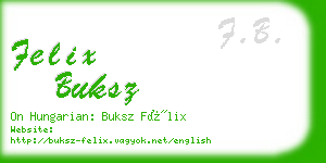 felix buksz business card